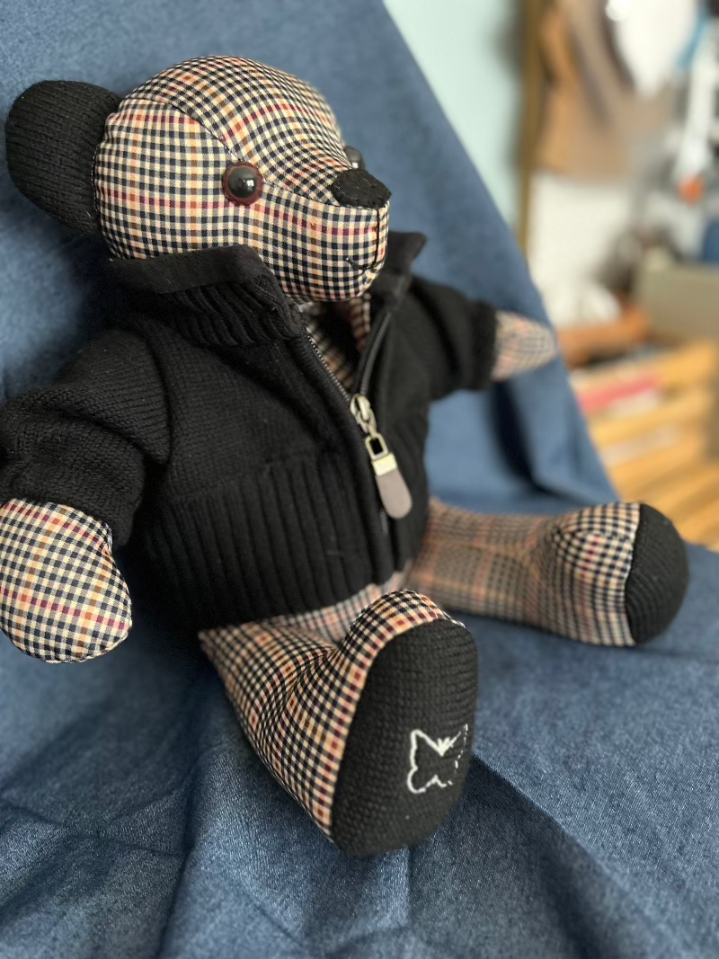 Keepsake Memory Bear Made From Love One's Clothes