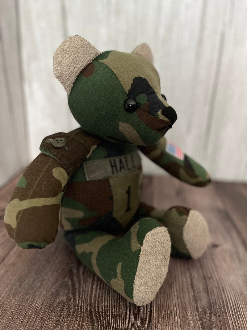 Teddy bears made from military uniforms online