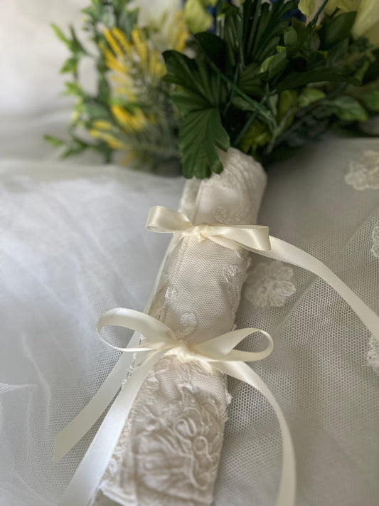 Keepsake Wedding Bouquet Wrap- Made From Mom's Wedding Gown